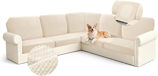 Arfntevss Velvet Sectional Couch Covers L Shape Couch Cushion Covers Slipcovers by Arfntevss