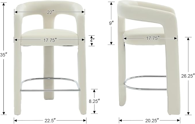 HNY 26 Inch Velvet Modern Tall Barrel Bar Stools Set of 4, Upholstered Barstools - Image 2