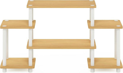 Furinno Turn-N-Tube No Tools Entertainment TV Stands, Beech/White, Square Corner - Image 7