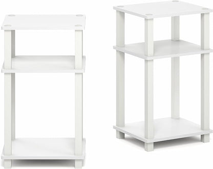 Furinno JUST Side Table Set of 2, 3-Tier Open Shelf Modern End Table, Toolless - Image 6