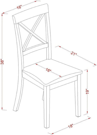 East West Furniture DLBO5-LWH-LC 5 Piece Dining Room Furniture Set Includes a - Image 6
