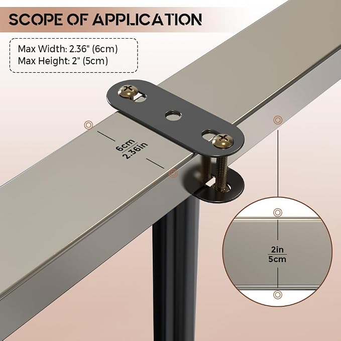6Pcs Bed Frame Support Leg, Adjustable Height 5.8"-9", Extra Sturdy Steel Bed - Image 8
