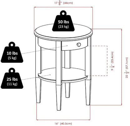 Furnifact Farmhouse End Table Solid Wood - Image 7