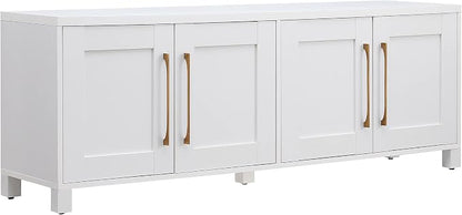 Henn&Hart Rectangular TV Stand for TV's up to 80" in White, TV Stands for the by HennHart