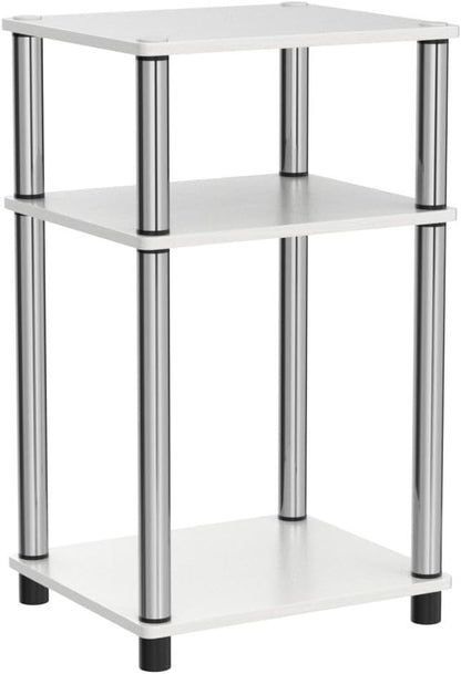 Furinno JUST Side Table Set of 2, 3-Tier Modern End Tables, Open Shelves Night - Image 4