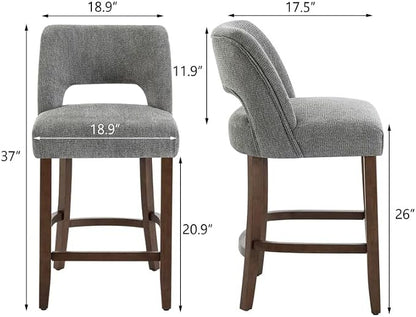VKNOW Bar Stools Set of 2, Modern Counter Stools - Image 2