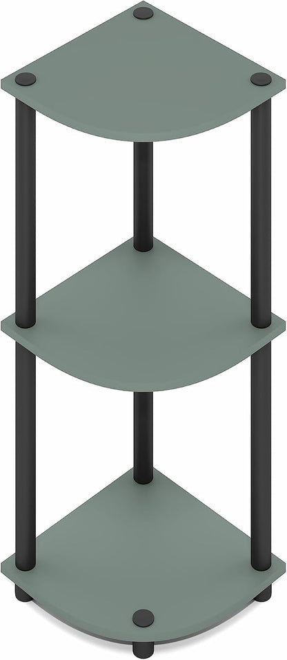 Furinno Turn-N-Tube Corner Shelf, 3-Tier Corner Bookshelf, Display Storage - Image 5
