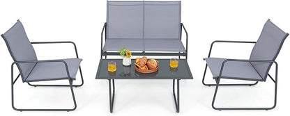 Tangkula 4 Pieces Patio Furniture Set, Outdoor Conversation Set - Image 9