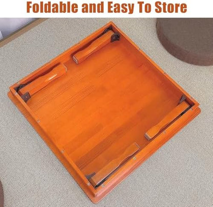 Korean Style Folding Solid Wood Low Table - Image 3