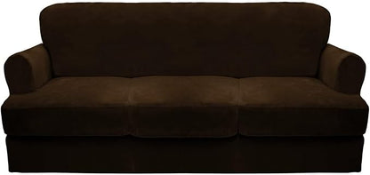 CUCRAF Cushion Sofa Cover 4 Piece Slipcovers, Soft Thick Velvet Couch Cover by CUCRAF