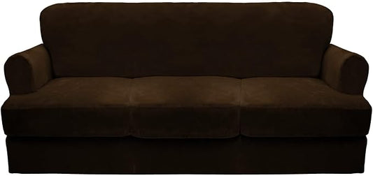 CUCRAF T Cushion Sofa Cover 4 Piece Slipcovers, Soft Thick Velvet Couch Cover by CUCRAF