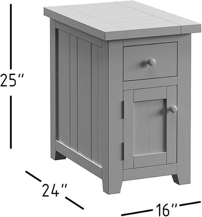 Jofran Madison County Pine Reclaimed Chairside End Table, Barnwood Brown - Image 3
