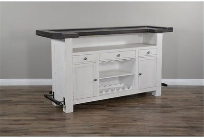 Pemberly Row Set of 3 Wood Bar Unit and 2 Backless Swivel Barstool - Image 9