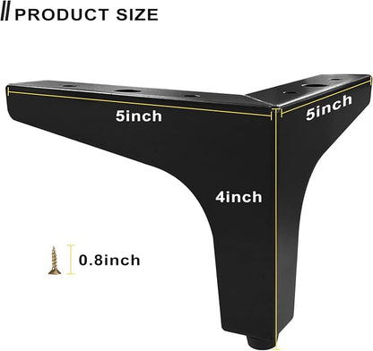 AODIOU Furniture Legs Metal Feet: Cabinet Legs 4 Inch Triangle Feet Replacement - Image 2