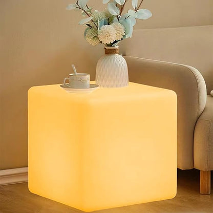 20-in LED Cube Chair, Dimmable RGB Color Changing Light Cubes w/Remote by BALMOST
