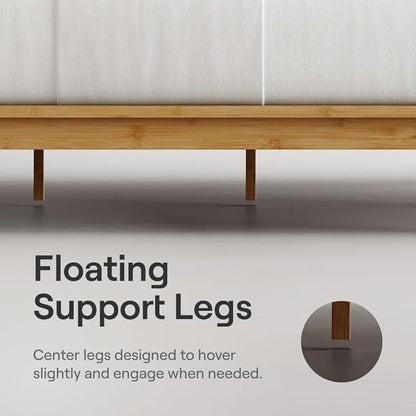 Nectar Bamboo Platform Bed Frame & Upholstered Headboard - Image 3