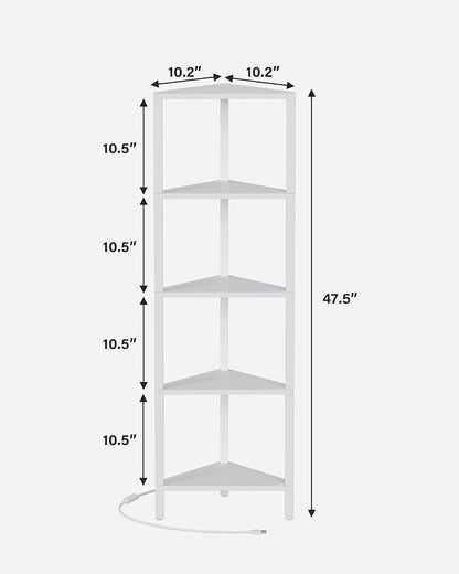 TUTOTAK Corner Shelf with LED Light, 5-Tier Corner Bookshelf - Image 2