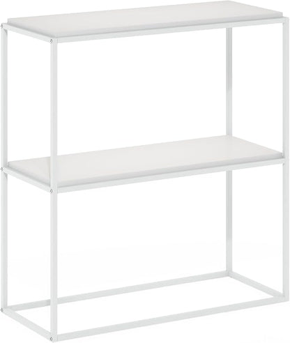 Furinno Moretti Modern Storage Shelves, 2-Tier Wide Stackable Book Shelf - Image 5