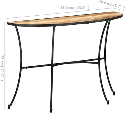 Solid Wood Side Table, Natural Finish Mango Accent Table, Nightstand - Image 2