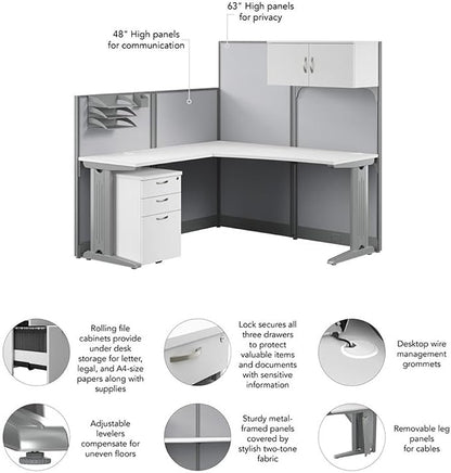 Bush Business Furniture Office in an Hour 65W L Shaped Cubicle Desk - Image 8