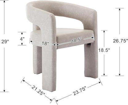 BESTANO Set of 4 Modern PU Leather Upholstered Dining Chairs - Image 3