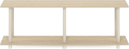 Furinno Turn-N-Tube No Tools Modern Rectangle Side Table, Bauhaus Oak/Beige - Image 6