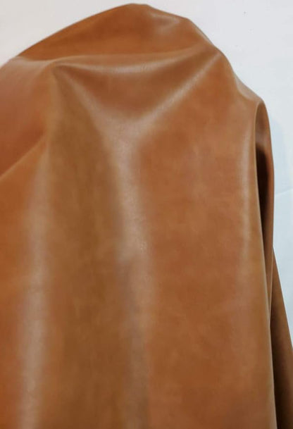NAT Leathers | British Tan Soft Faux Vegan PU Leather by The Yard Synthetic - Image 7