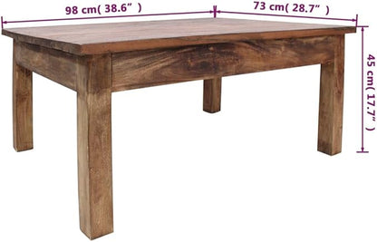 Coffee Table Solid Reclaimed Wood 38.6"x28.7"x17.7", Side Table, Center Table - Image 2