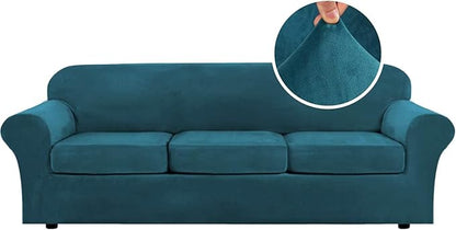 H.VERSAILTEX High Stretch Sofa Slipcover 4 Piece Cover Velvet Furniture by HVERSAILTEX