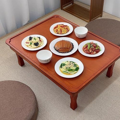 Korean Solid Wood Square Folding Coffee Table, Low Dining Table - Image 6
