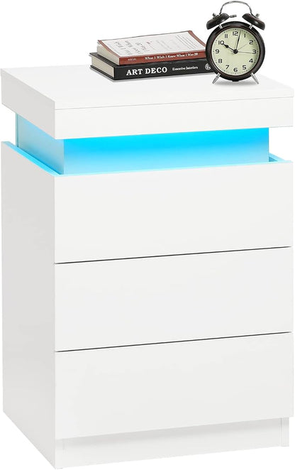 ADORNEVE Nightstand with Charging Station and LED Lights, Night Stand with - Image 9
