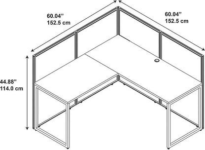 Bush Business Furniture Easy Office 60W L Shaped Cubicle Desk Workstation - Image 3