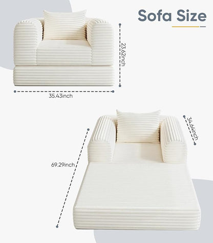 SYFERLORY Versatile 2 in1 Armchair Accent Chair Couch Convertible Boneless - Image 2