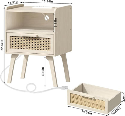 Lerliuo Rattan Nightstands Set of 2 - Image 3
