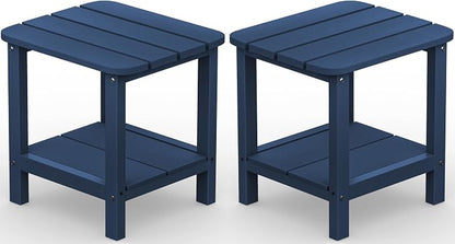 SERWALL Adirondack Table Set of 2, Outdoor Side Table- Blue by SERWALL