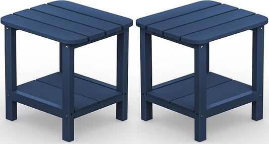 SERWALL Adirondack Table Set of 2, Outdoor Side Table- Blue by SERWALL