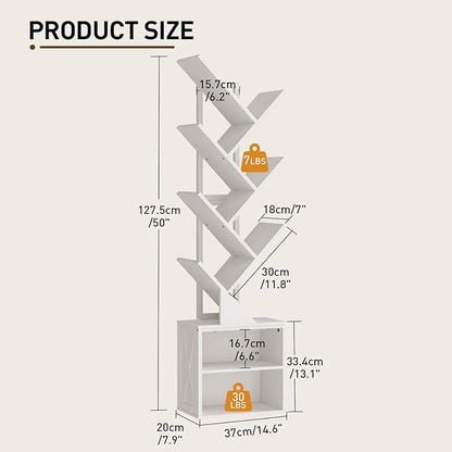 RALGEND Tree Bookshelf, 6 Tier Bookcase - Image 3