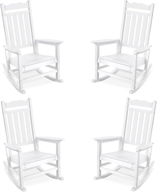 Stoog Outdoor Rocking Chairs Set of 4, All-Weather Resistant Porch Rocker by Stoog