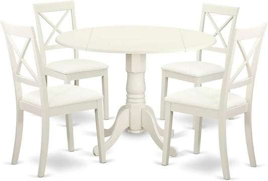 East West Furniture DLBO5-LWH-LC 5 Piece Dining Room Furniture Set Includes a by EastWestFurniture