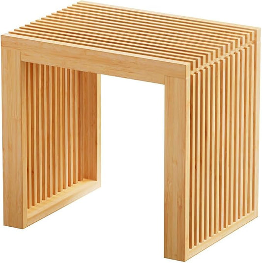 Small Bamboo Dining Bench, 17inch Farmhouse Decor Indoor Kitchen Table Bench by Unknown