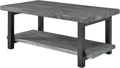 Alaterre Furniture Pomona Living Room 42 Inch Rectangular Solid Wood Coffee - Image 9