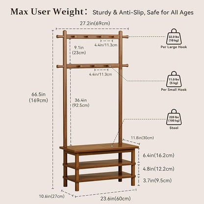 Hall Tree, 3-in-1 Entryway Bench - Image 2