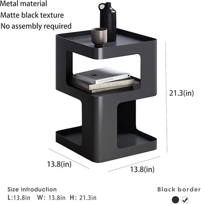 Modern Metal Side Table with Storage, Small End Table - Image 3