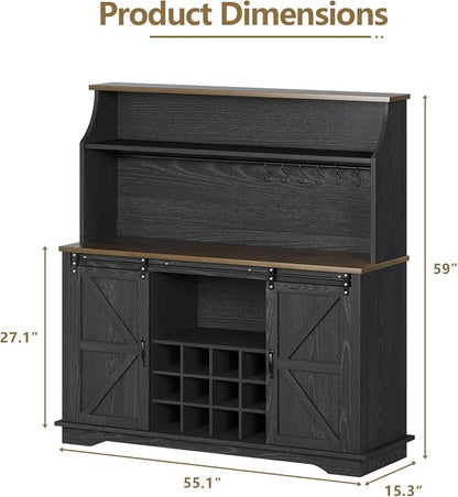 55 Inch Farmhouse Coffee Bar Cabinet - Image 2