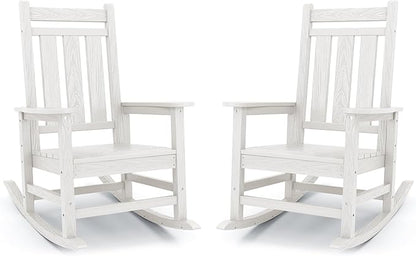 KINGYES Oversized Outdoor Rocking Chair Set of 2, All-Weather Patio Rocking by KINGYES