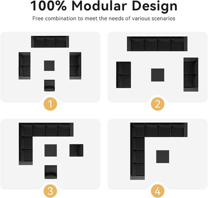 Aoxun Patio Furniture Set, Widen Armrests Wicker Outdoor Sectional - Image 9