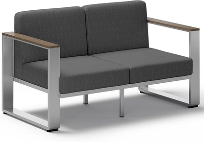 Outdoor Aluminum Loveseat, Modern Patio Patio Furniture by ComfCove