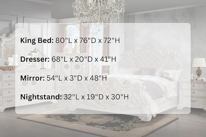 First of a Kind Santa Monica Traditional 4 Piece King Bedroom Set - Image 6