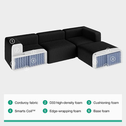 Novilla 70.8" Modular Sectional Sofa, Modern Cloud Sectional Couch - Image 8