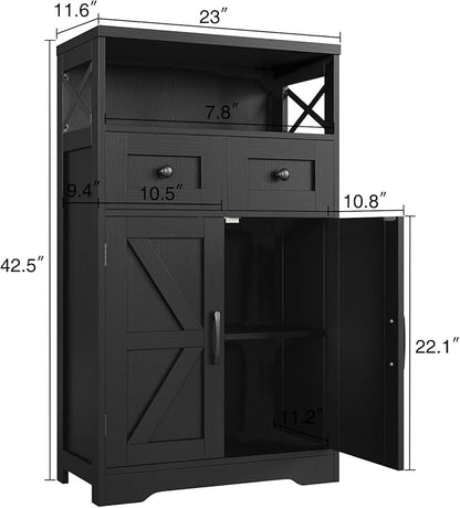 Black Farmhouse Kitchen Pantry Cabinet - Image 2